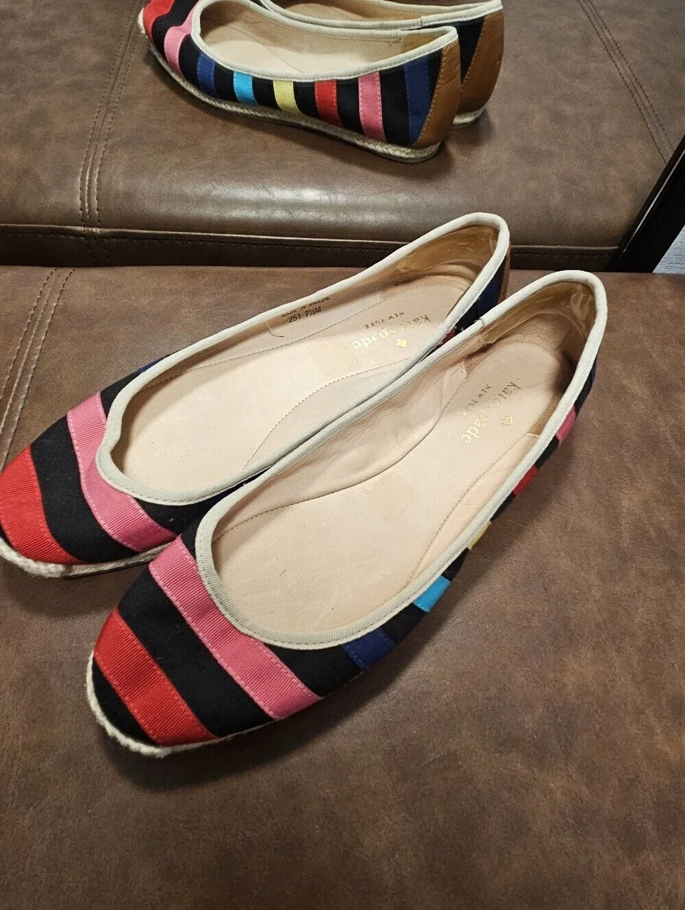 Kate Spade Multicolor Striped Canvas Espadrilles
